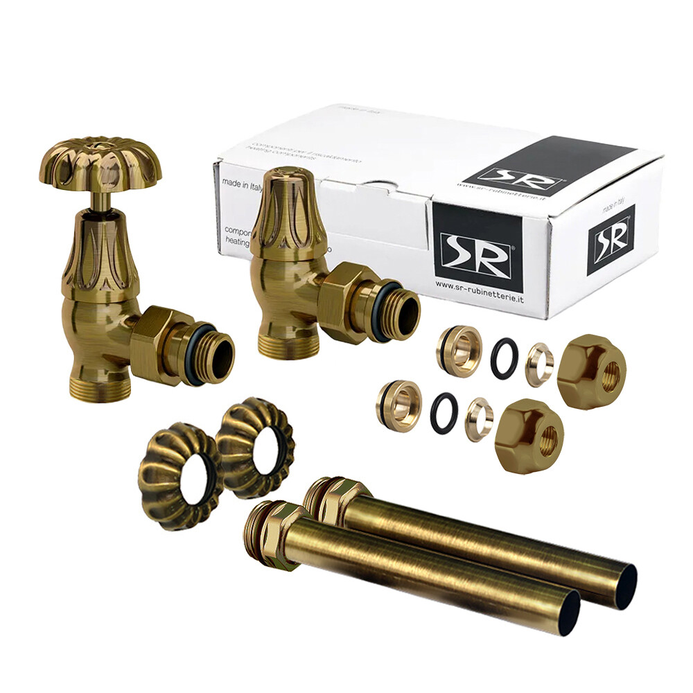 Изображение товара Комплект угловых вентилей SR Rubinetterie Floral Old Style для радиаторов