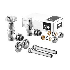 Изображение товара Комплект терморегулирующий угловой SR Rubinetterie Floral Old Style 1/2 х 24/19 для радиатора (A339-1500C0P0)