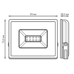Прожектор светодиодный Gauss Elementary ДО-10 6500К 10 Вт IP65 черный - фото 2