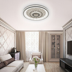 Люстра светодиодная потолочная Ritter Crystal 3D 120 Вт 2700-6400К 40 кв.м (52368 0) - фото 2