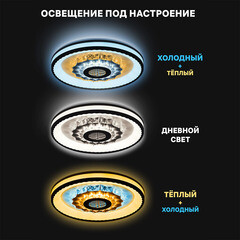 Люстра светодиодная потолочная Ritter Crystal 3D 120 Вт 2700-6400К 40 кв.м (52368 0) - фото 14