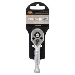 Ключ-трещотка AV Steel 1/4х95 мм 72 зубца укороченный - фото 2