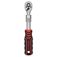 Ключ-трещотка телескопический AV Steel 1/4х190-255 мм 72 зубца с двухкомпонентной рукояткой