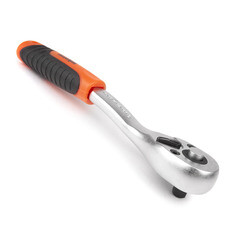 Ключ-трещотка AV Steel 1/4х155 мм 72 зубца с изогнутой двухкомпонентной рукояткой - фото 4