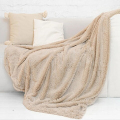 Плед 200х220 см Casa Conforte Nordika искусственный мех бежевый - фото 2