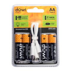 Аккумулятор Duwi AA пальчиковый HR6 1,5 В Li-Ion (4 шт.) (62011 2) - фото 3
