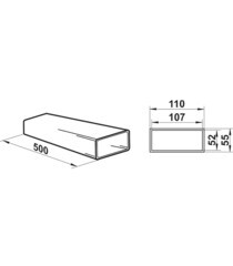 Воздуховод плоский пластиковый 55х110 мм 0,5 м - фото 2