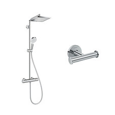 Душевая система Hansgrohe с верхним душем с лейкой с термостатом хром (HGSETP01)