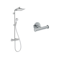 Душевая система Hansgrohe с верхним душем с лейкой с термостатом хром (HGSETP01)