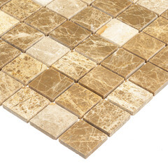 Мозаика Mir Mosaic Natural i-Tilе светло-коричневая из натурального камня 298х298х4 мм глянцевая - фото 2