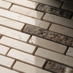 Мозаика Mir Mosaic Natural S-line бежевая из натурального камня 305х305х10 мм глянцевая - фото 3