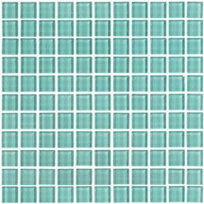 Мозаика Mir Mosaic Natural Color palette темно-голубая стеклянная 300х300х4 мм глянцевая