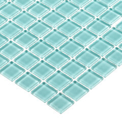 Мозаика Mir Mosaic Natural Color palette темно-голубая стеклянная 300х300х4 мм глянцевая - фото 5