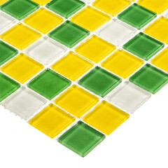 Мозаика Mir Mosaic Natural Color palette зеленая стеклянная 300х300х4 мм глянцевая - фото 5