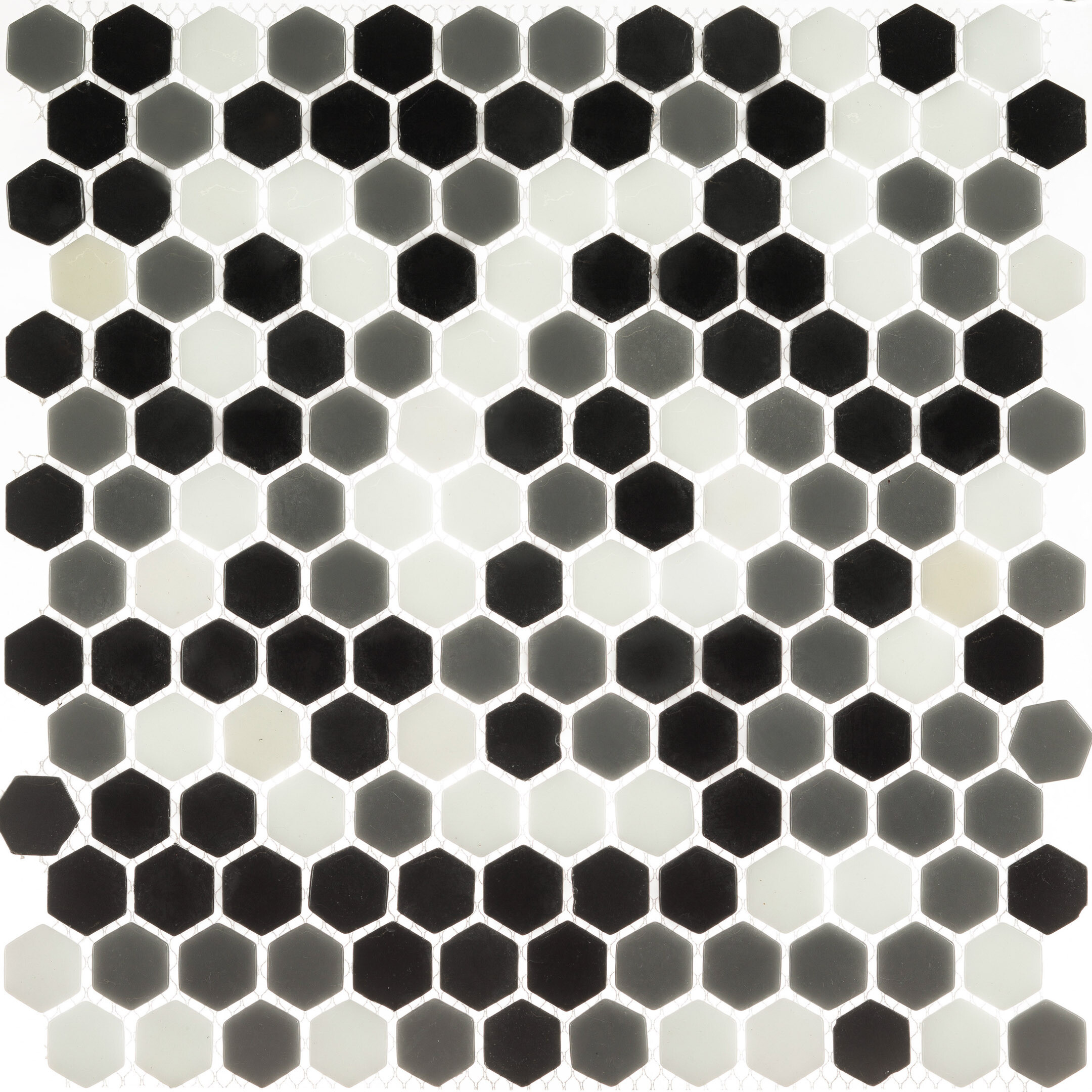 Изображение товара Мозаика Mir Mosaic Natural Steppa серая стеклянная 315х315х5 мм глянцевая выбор для внутренней отд