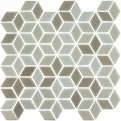 Мозаика Mir Mosaic Natural Steppa ромбы серая стеклянная 270х260х5 мм глянцевая - фото 8