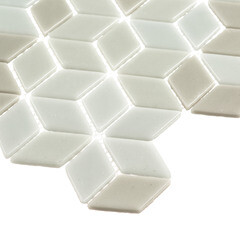 Мозаика Mir Mosaic Natural Steppa ромбы серая стеклянная 270х260х5 мм глянцевая - фото 3