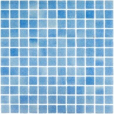 Мозаика Mir Mosaic Natural Steppa голубая стеклянная 315х315х5 мм глянцевая antislip