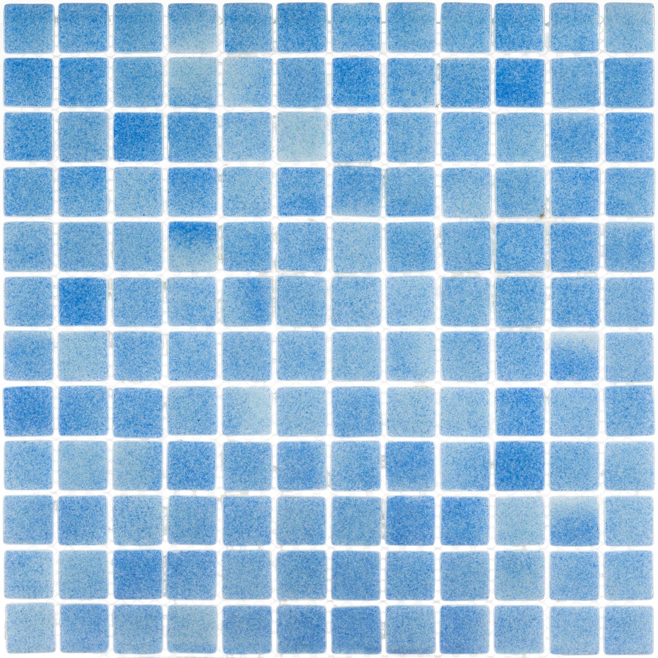 Изображение товара Мозаика Mir Mosaic Natural Steppa голубая стеклянная 315х315х5 мм глянцевая antislip