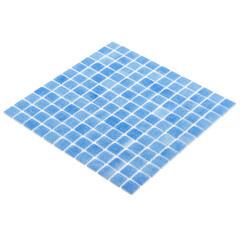 Мозаика Mir Mosaic Natural Steppa голубая стеклянная 315х315х5 мм глянцевая antislip - фото 5