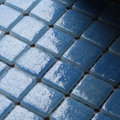 Мозаика Mir Mosaic Natural Steppa голубая стеклянная 315х315х5 мм глянцевая antislip - фото 3