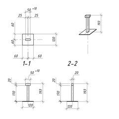 Закладная под бетонирование 120х120х180 мм - фото 3