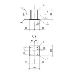 Закладная под бетонирование 190х190х186 мм - фото 2