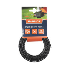 Изображение товара Леска для триммера Patriot витой квадрат 2,4 мм х 12 м черная (805205125)