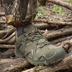 Полуботинки замшевые с перфорацией и защитным подноском и стелькой размер 44 зеленые E-Pro 101 (139881) - фото 9