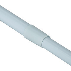 Карниз для ванной 125-230 см телескопический прямой алюминий белый - фото 2