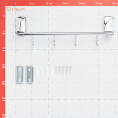 Вешалка для ванной Fora Flower 4 крючка на шуруп металл хром (FOR-FL004/6888) - фото 2