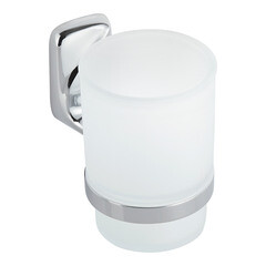 Стакан для ванной Fora Flower с держателем стекло матовый/металл хром (FOR-FL044/6963) - фото 1