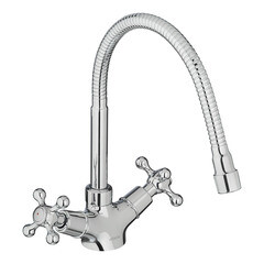 Смеситель для кухни Milardo Duplex хром с гибким изливом двухвентильный (DUPSB0FM05) - фото 1