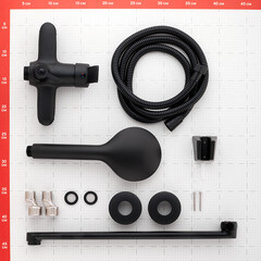 Смеситель для ванны Esko Singapore черный однорычажный с длинным изливом с лейкой (SB 31) - фото 3