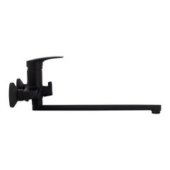 Смеситель для ванны Milardo Rora черный однорычажный с длинным изливом с лейкой (RORBL00M10) - фото 8