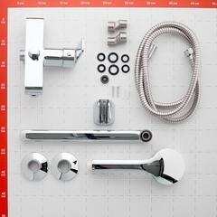 Смеситель для ванны Decoroom DR22 хром однорычажный с длинным изливом с лейкой (DR22043) - фото 3