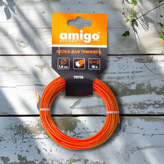 Леска для триммера Amigo звезда 1,6 мм х 15 м оранжевая (70116) - фото 2