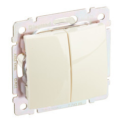 Выключатель Legrand Valena двухклавишный встраиваемый слоновая кость (695605) - фото 4