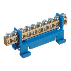 Шина нулевая изолятор Стойка на DIN-рейку EKF PROxima 6х9 мм 10 отверстий синяя (sn0-63-10-sb-r)