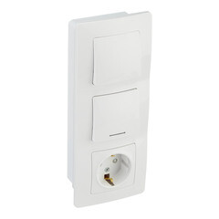 Блок выключатель и розетка Systeme Electric Blanca двухклавишный встраиваемый белый с подсветкой (BLNBS101111) - фото 4