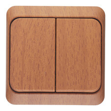 Выключатель Systeme Electric Этюд двухклавишный накладной бук (BA10-002T)