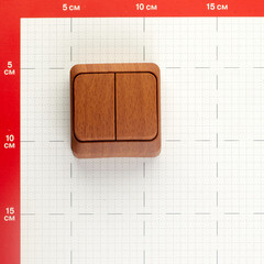 Выключатель Systeme Electric Этюд двухклавишный накладной бук (BA10-002T) - фото 2