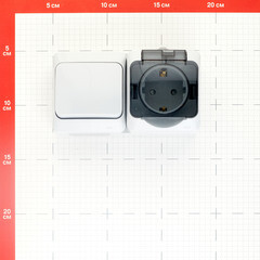 Блок переключатель и розетка Systeme Electric Этюд одноклавишный накладной серый (BPA16-246C) - фото 4