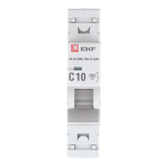 Автоматический выключатель модульный EKF PROxima ВА 47-63N 1P 10А тип C 6 кА 230 В (M636110C) - фото 1