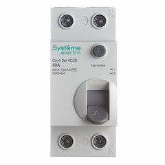 Изображение товара УЗО Systeme Electric City9 Set ВДТ 40А 2P тип AC 30 мА 6 кА (C9R36240)