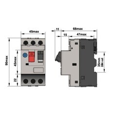 Автомат защиты двигателя Dekraft ВА-431 (21233DEK) 3P 25А 15 кА 690 В на DIN-рейку - фото 2