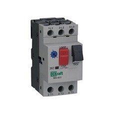 Автомат защиты двигателя Dekraft ВА-431 (21226DEK) 3P 2,5А 100 кА 690 В на DIN-рейку