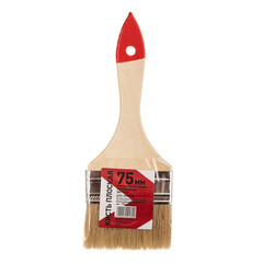 Кисть плоская натуральная щетина деревянная ручка 75х8 мм для эмалей и лаков на алкидной основе - фото 2