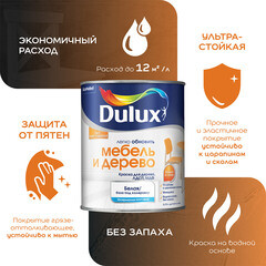 Краска Dulux/Luxium Мебель и Дерево основа BC бесцветная матовая 2 л - фото 5