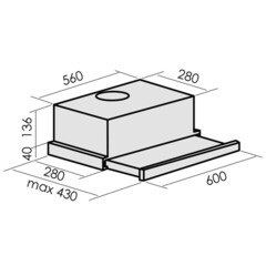 Кухонная вытяжка встраиваемая MBS Canna 260 Glass Black 60 см черная - фото 6